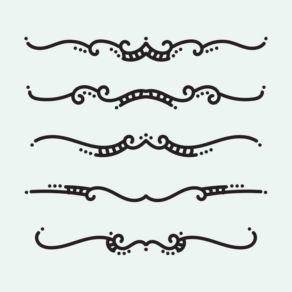Calligraphic ornament set. Vintage Decorations. Vector isolated illustration.