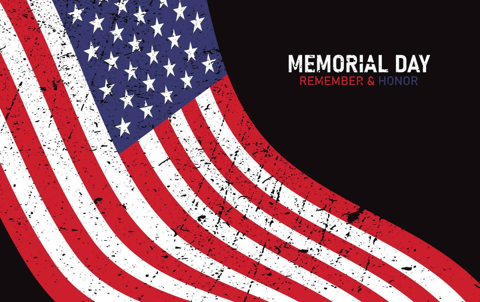 Memorial day background with flag of the United States. Vector illustration