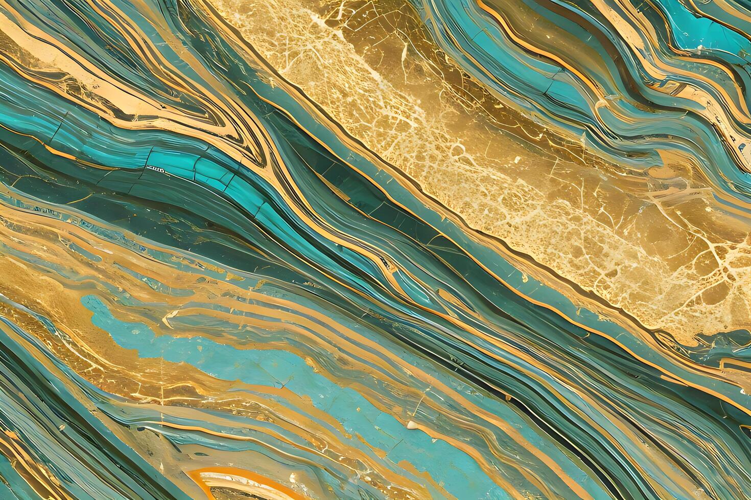 green turquoise and gold marble texture. Luxury abstract fluid art paint background. photo