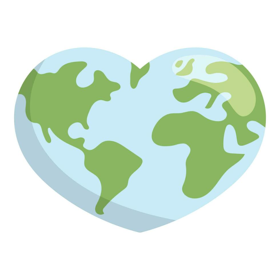 Heart shaped earth. Environment care. vector