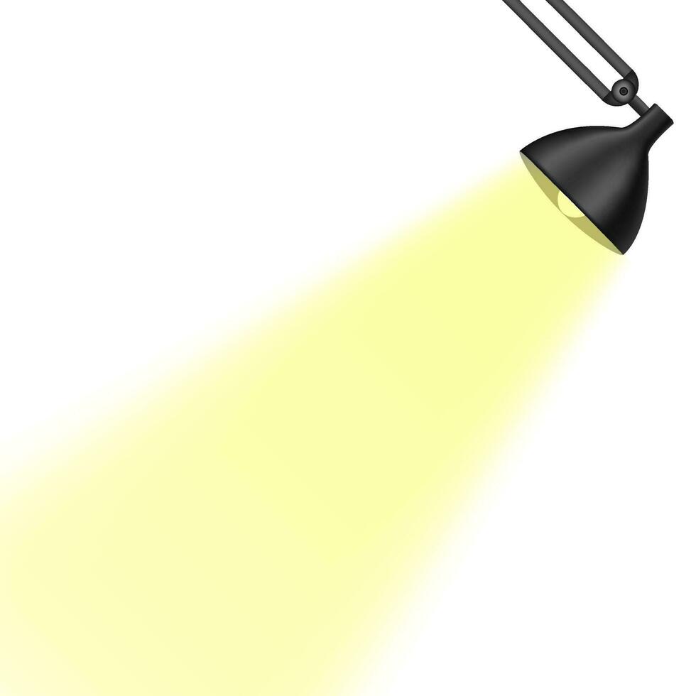 Yellow spotlights vector. Vector illustration of light effects, spotlights scene isolated on white