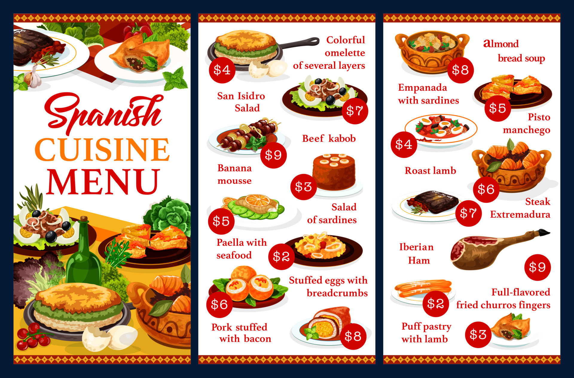 Spanish Cuisine Restaurant Menu Dishes 23498019 Vector Art At Vecteezy spanish-cuisine-restaurant-menu-dishes-23498019-vector-art-at-vecteezy