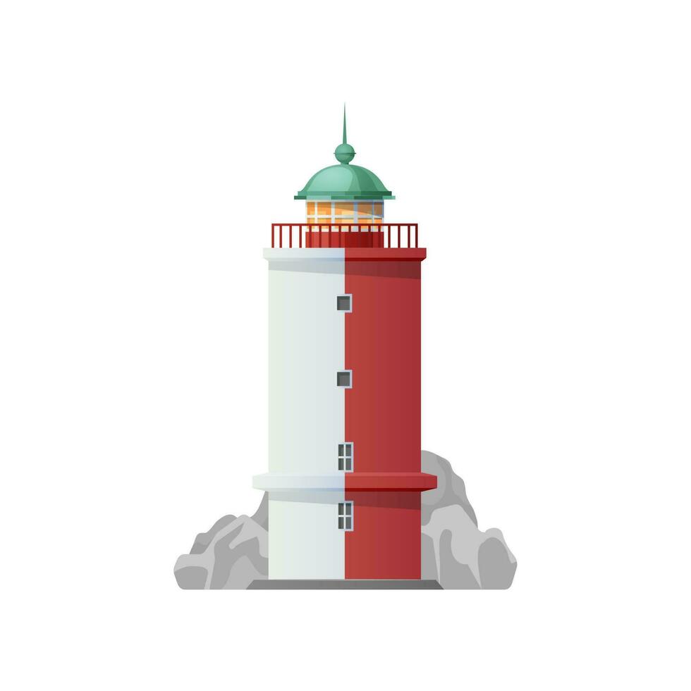 faro icono, Oceano y mar Faro torre vector