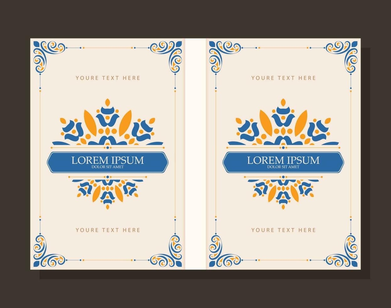 Colorful Ornamental book cover design vector