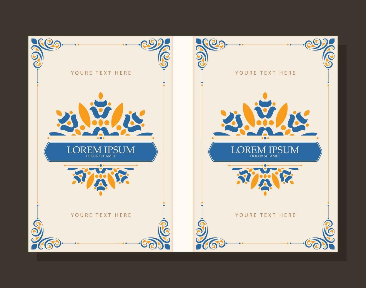 vistoso ornamental libro cubrir diseño vector