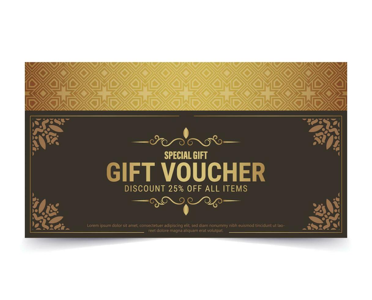 Luxury gold gift voucher template vector