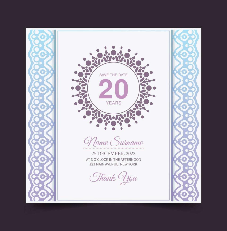 soft abstract pattern birthday invitation design vector