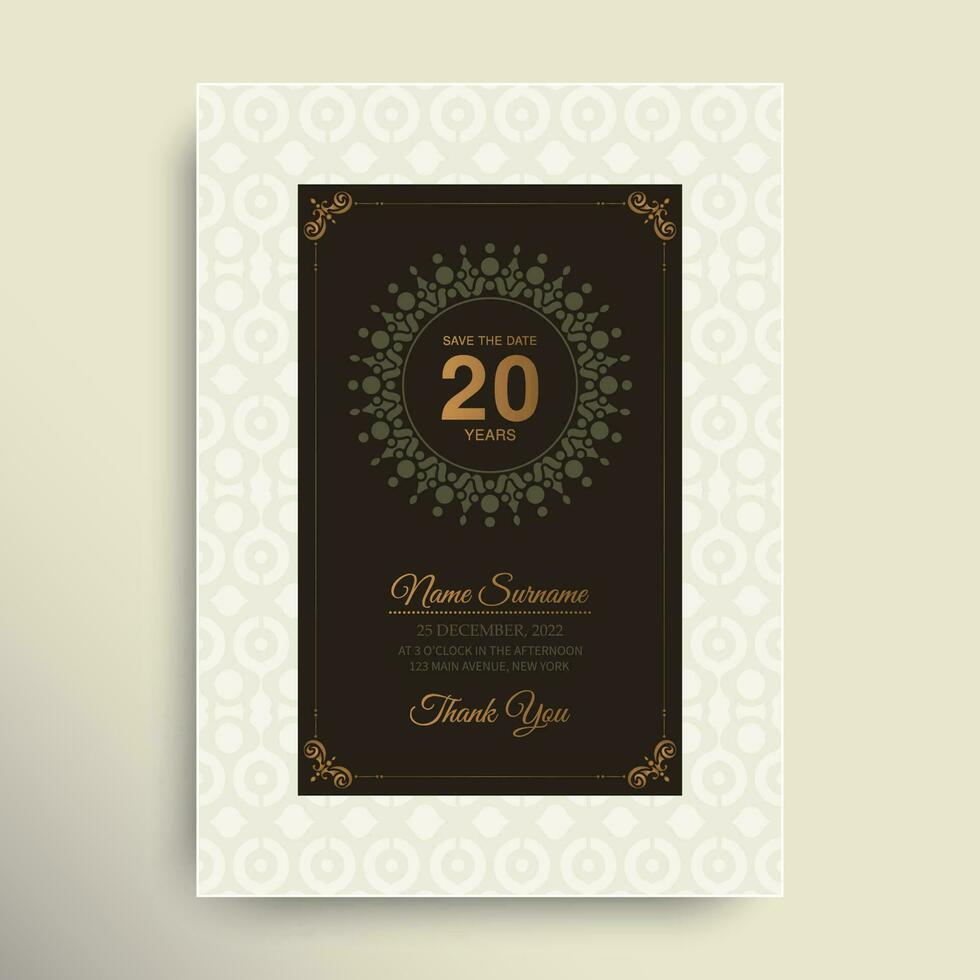 Elegant birthday card invitation template vector