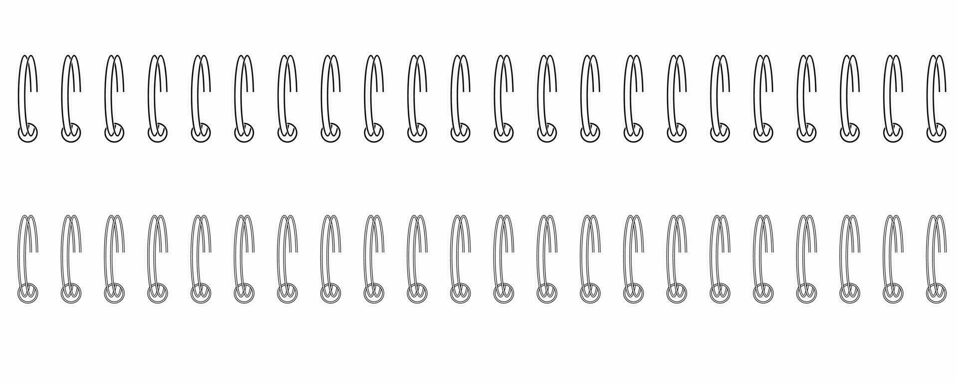 outline silhouette Bind spring of spiral icon set isolated on white background vector
