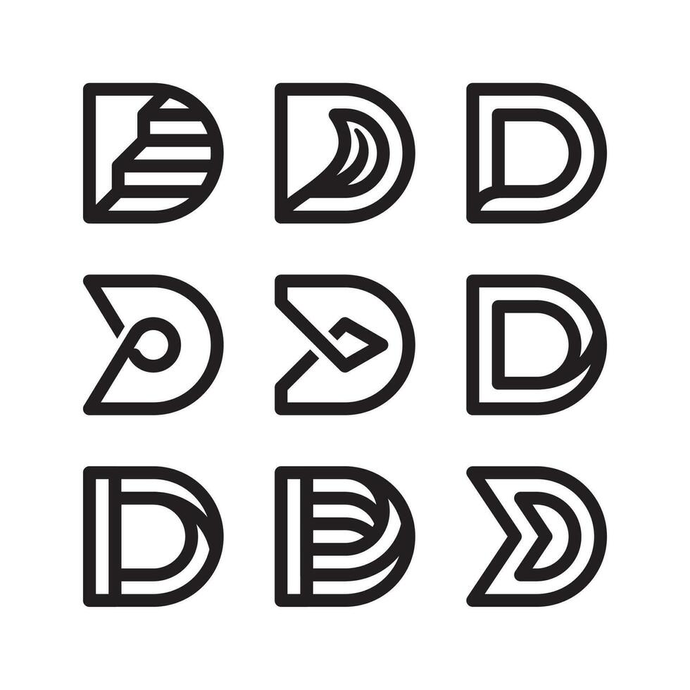 D Logo Latter Modern Design vector