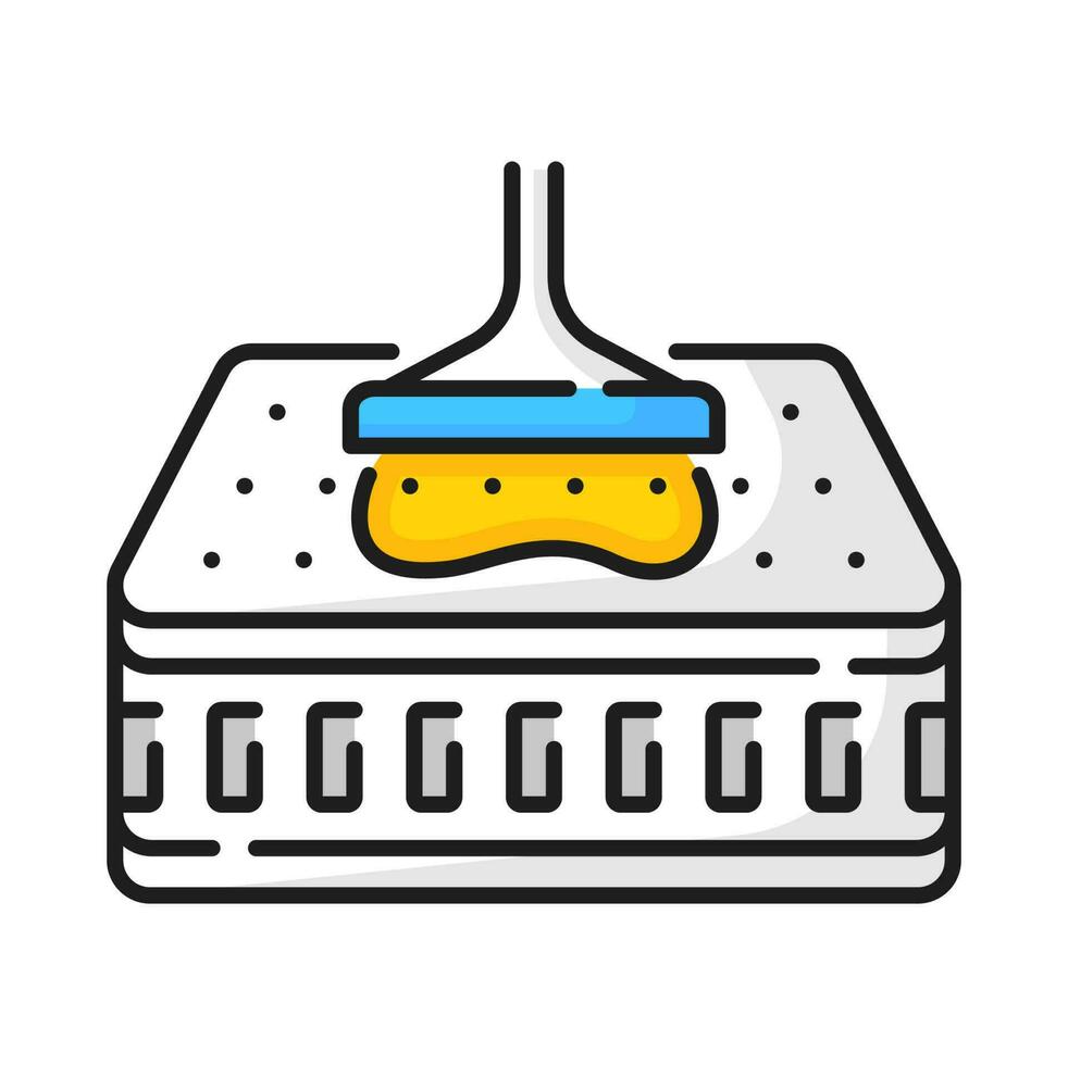 Waterproof mattress, water resistant surface icon vector