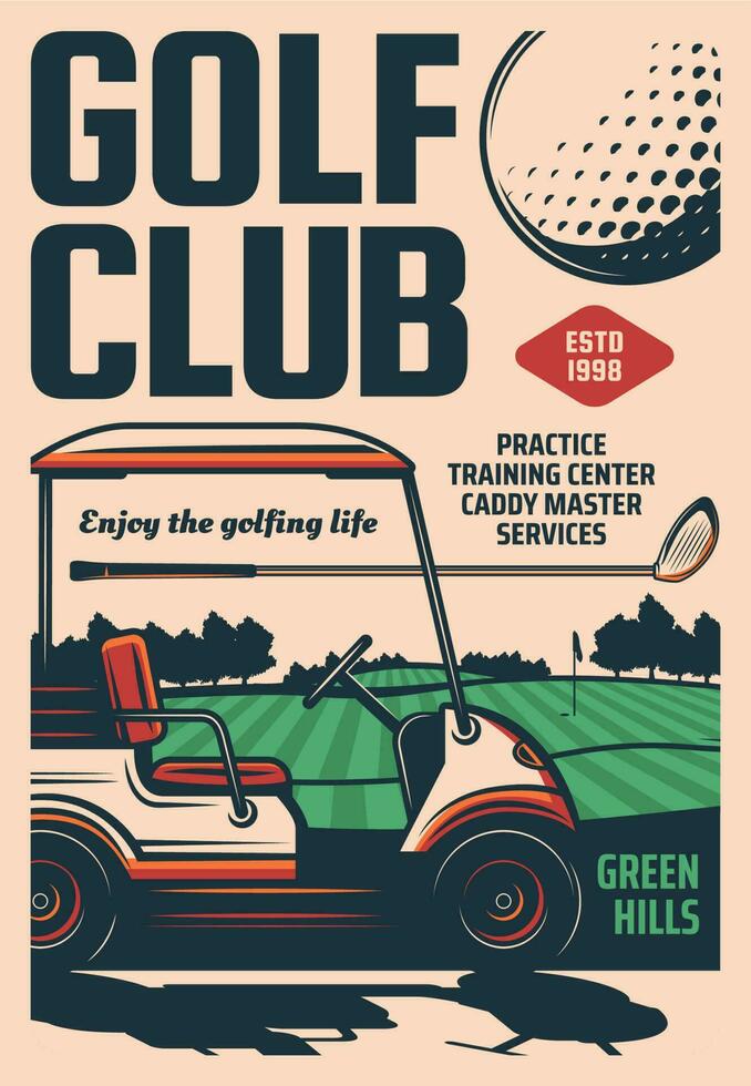 Golf club, tournament and sport training practice vector