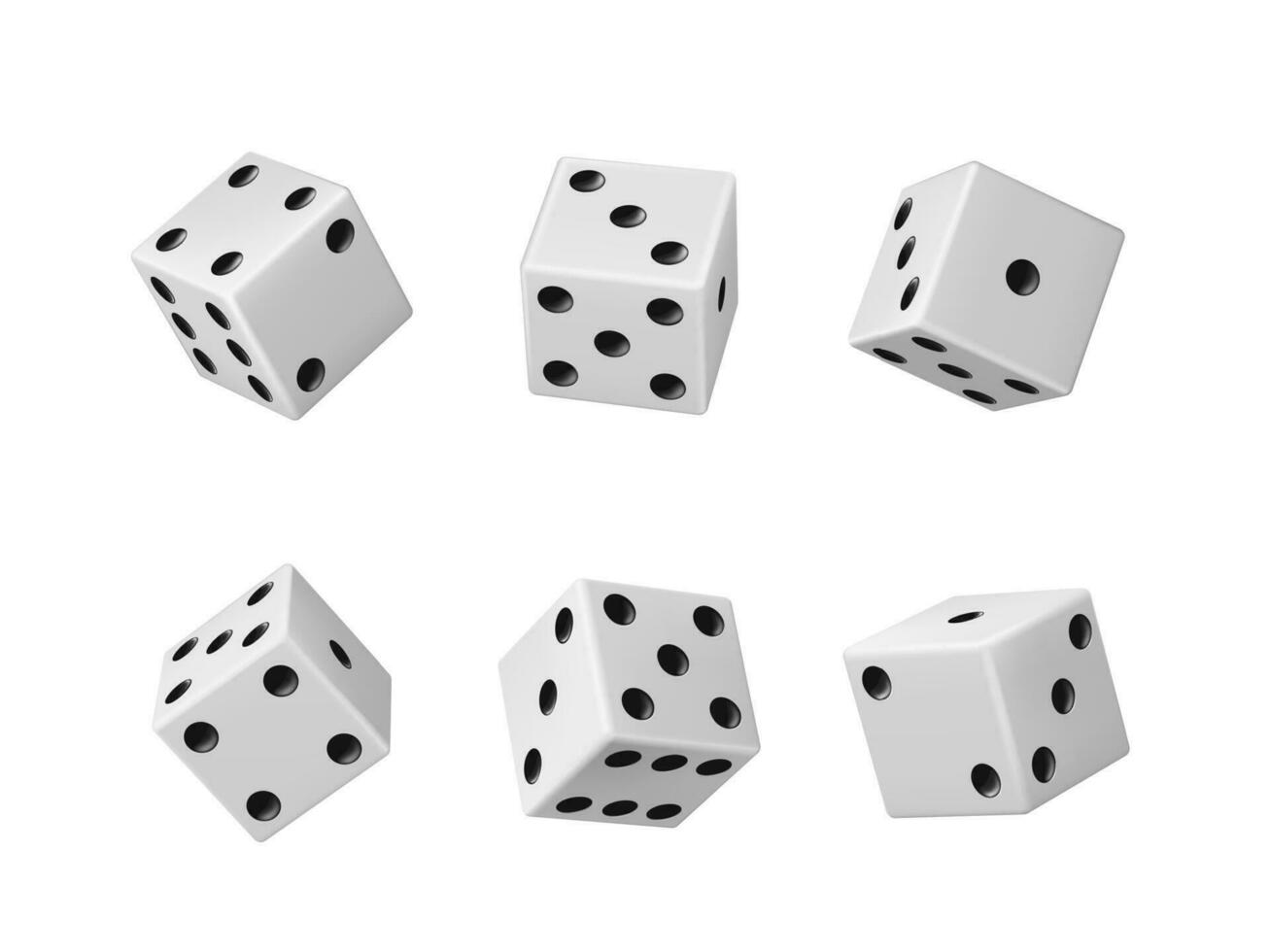 Gambling game dice, casino craps realistic set vector