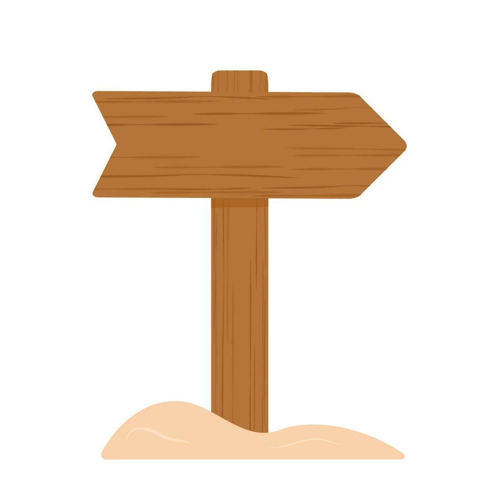 Wooden board signs travel vacation vector animated cartoon illustration