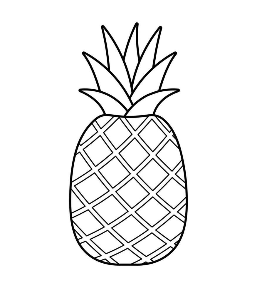 piña línea dibujo icono Fruta vector ilustración