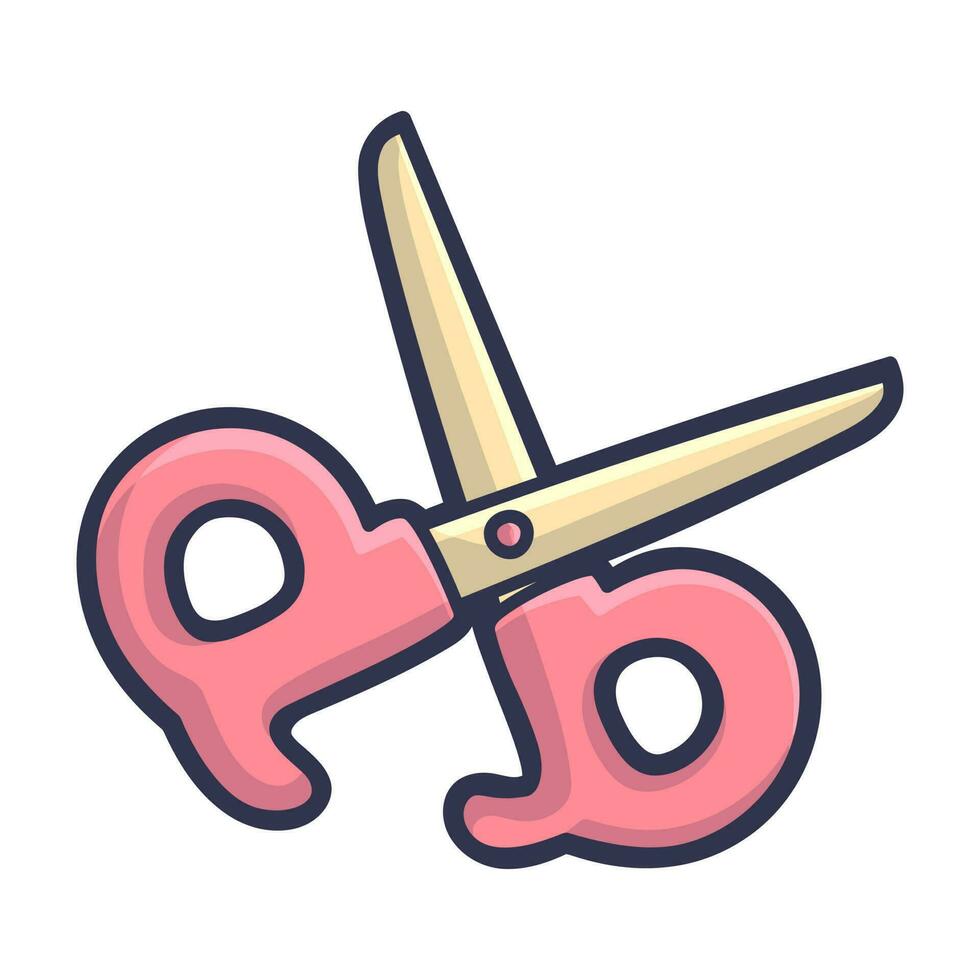 Free Vector cute pink scissors, tools for everyday life