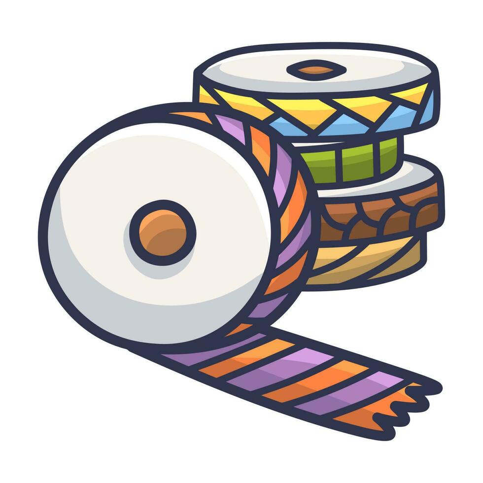 Free Vector cute colorful masking tape, tools for everyday life