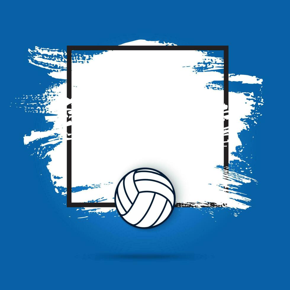 Frame with volleyball ball, grunge vector border