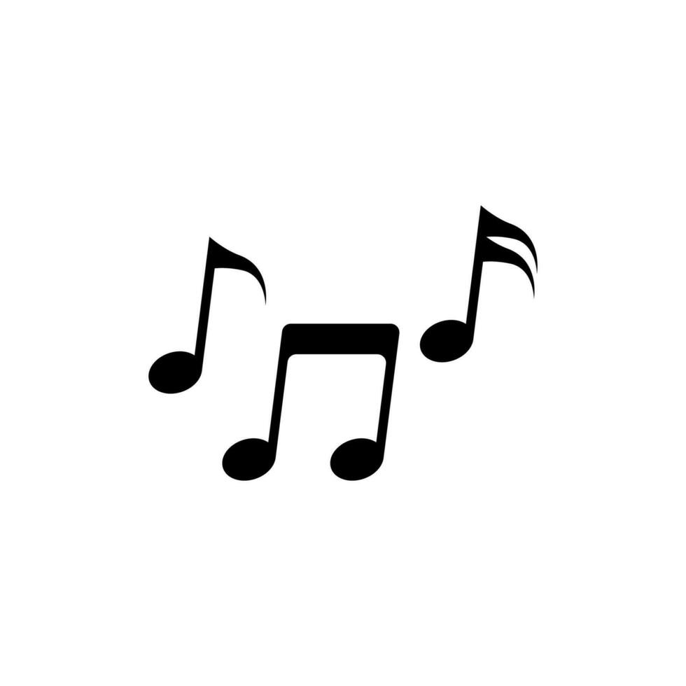 Music note icon - simple flat design vector isolated on white background