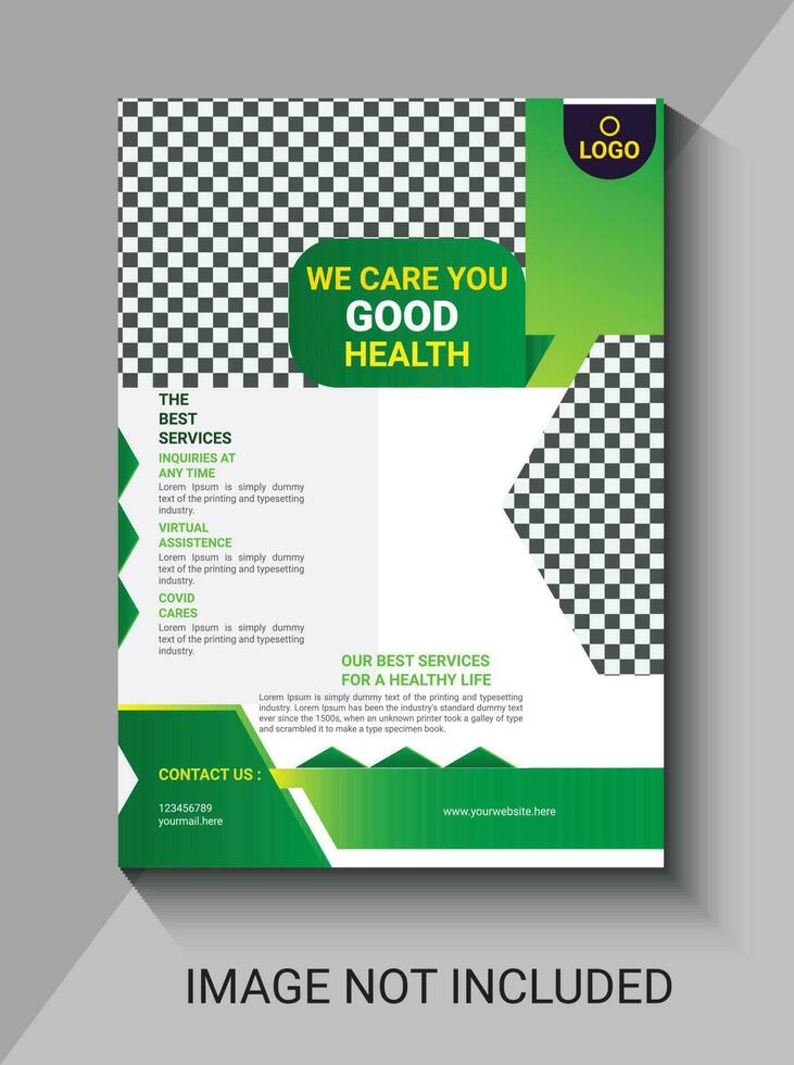 medical flayer design template vector