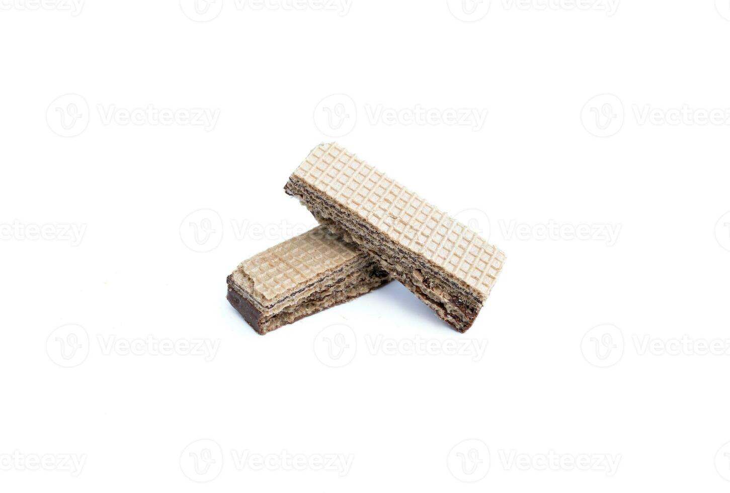 Chocolate wafers isolated on white background. photo