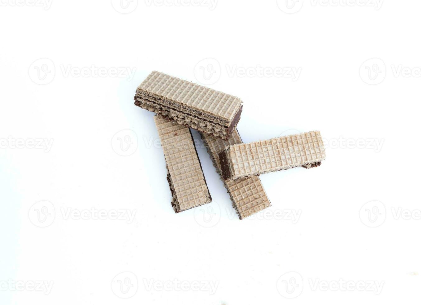 Chocolate wafers isolated on white background. photo