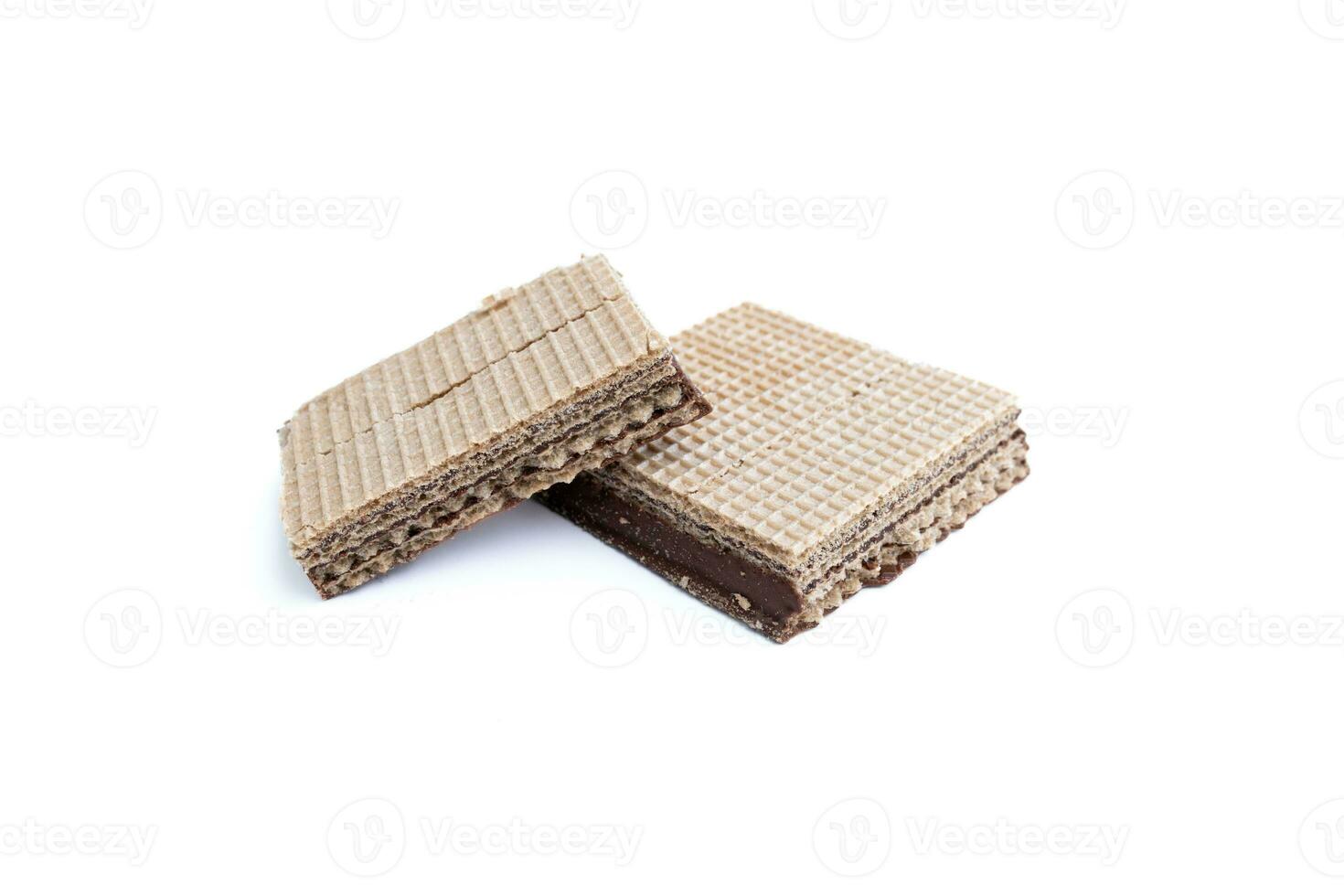 Chocolate wafers isolated on white background. photo