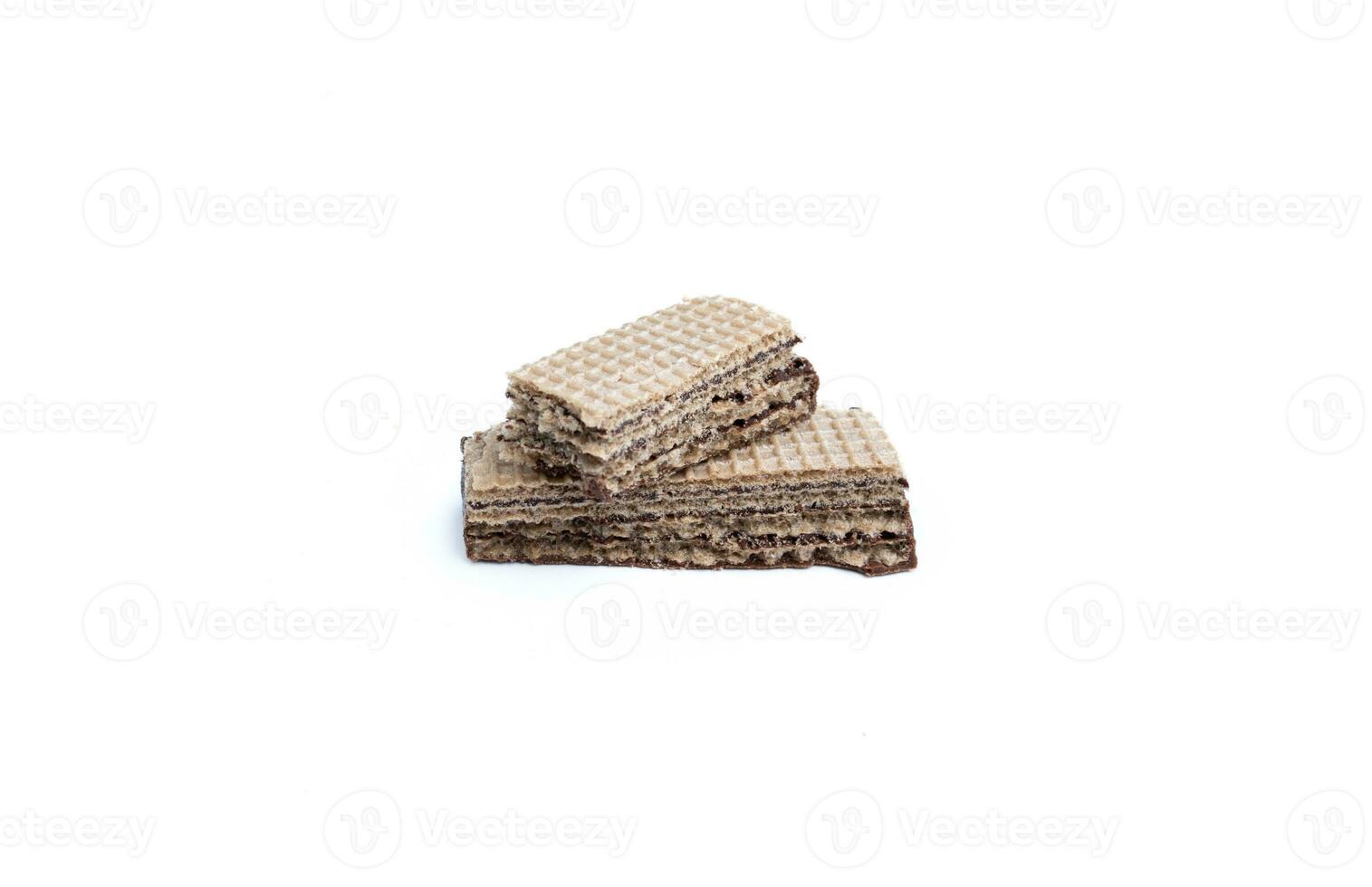 Chocolate wafers isolated on white background. photo