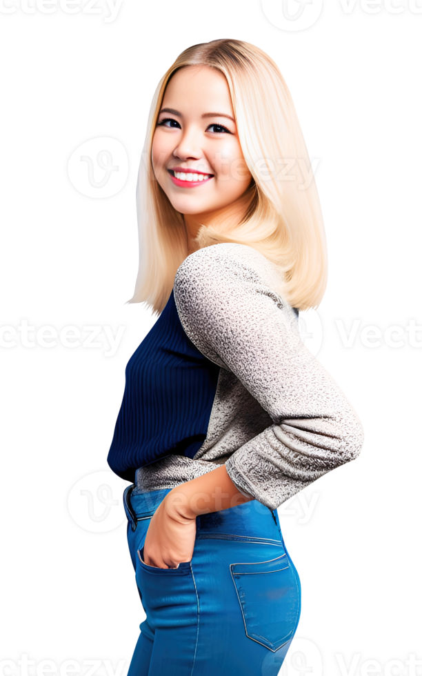 Beautiful happy smilling young woman isolated. . png