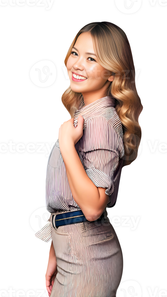 Beautiful happy smilling young woman isolated. . png