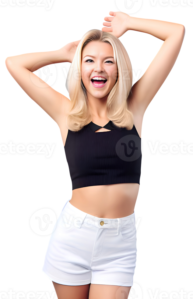 Beautiful happy smilling young woman isolated. . png