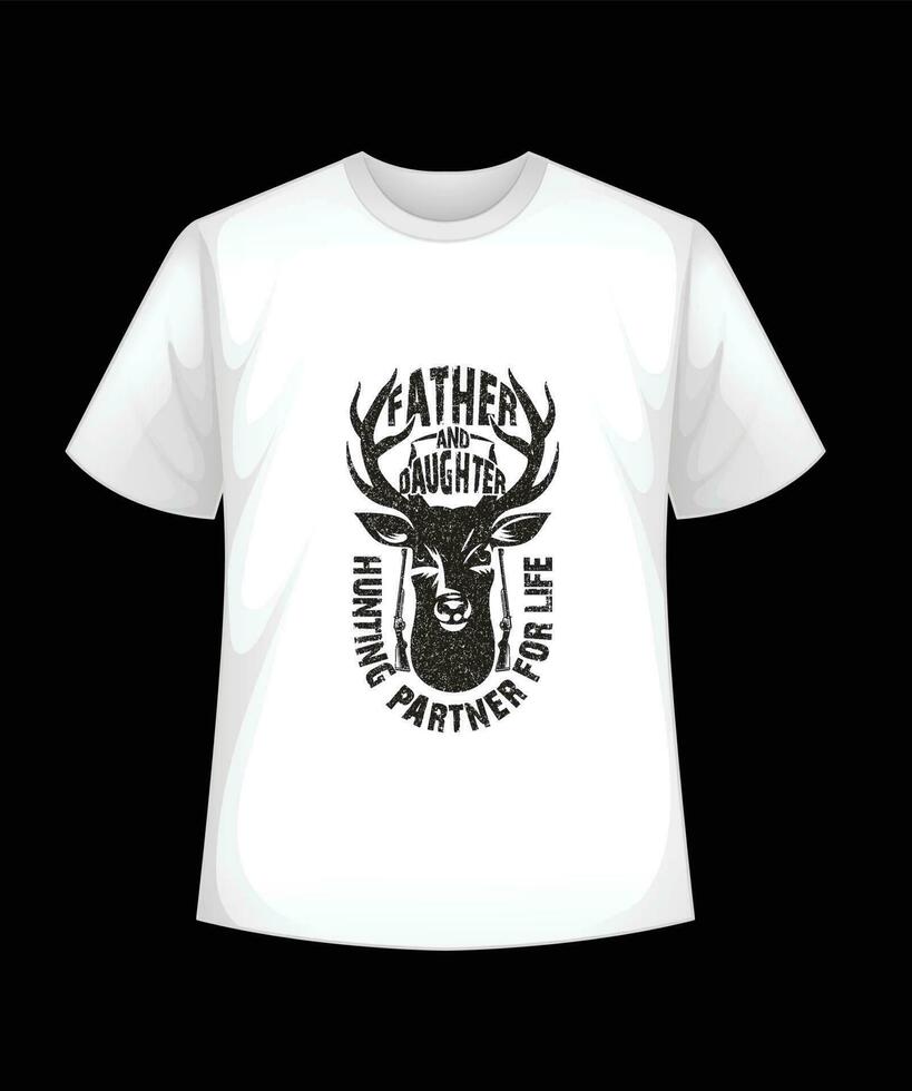 Father and daughter hunting partner for life T-shirt design vector