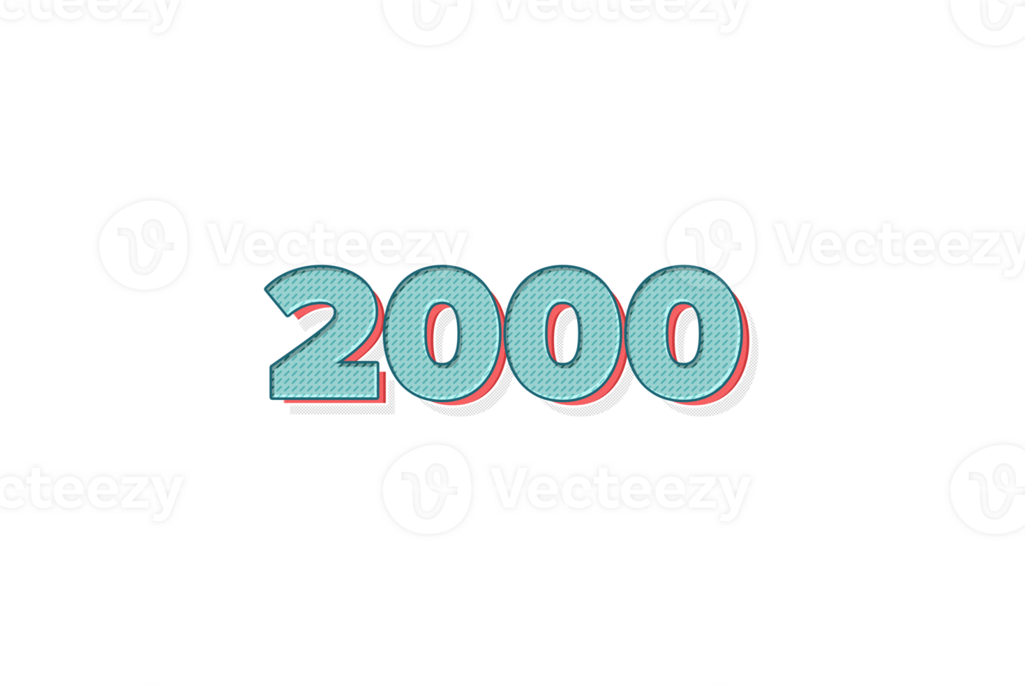 2000 subscribers celebration greeting Number with unique design png