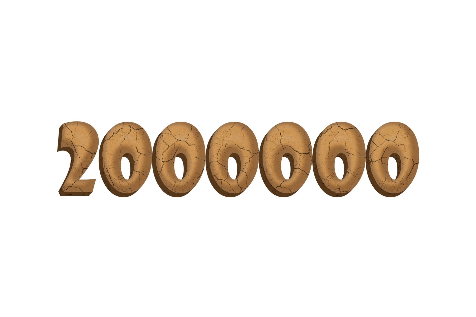 2000000 subscribers celebration greeting Number with clay design ...