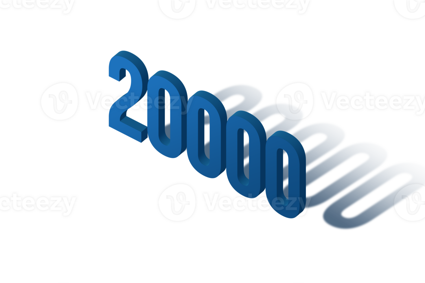 20000 subscribers celebration greeting Number with isomatric design png
