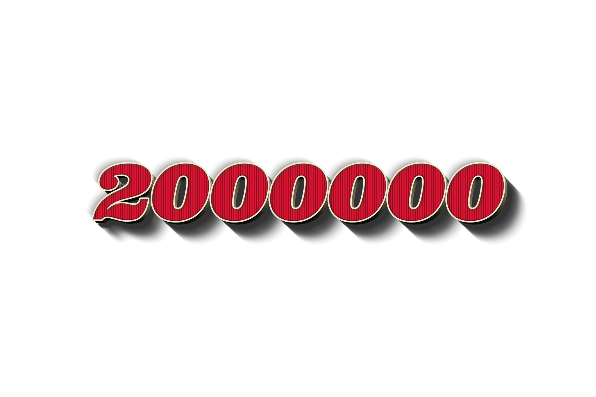 2000000 subscribers celebration greeting Number with rustic steel ...