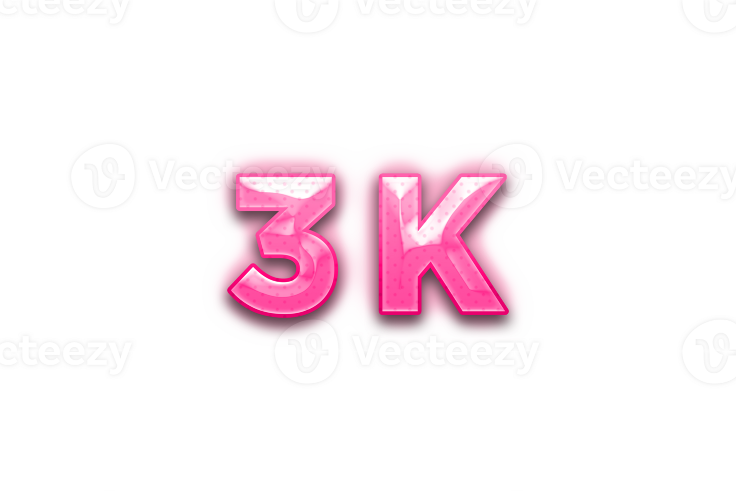 3 k subscribers celebration greeting Number with pink design png