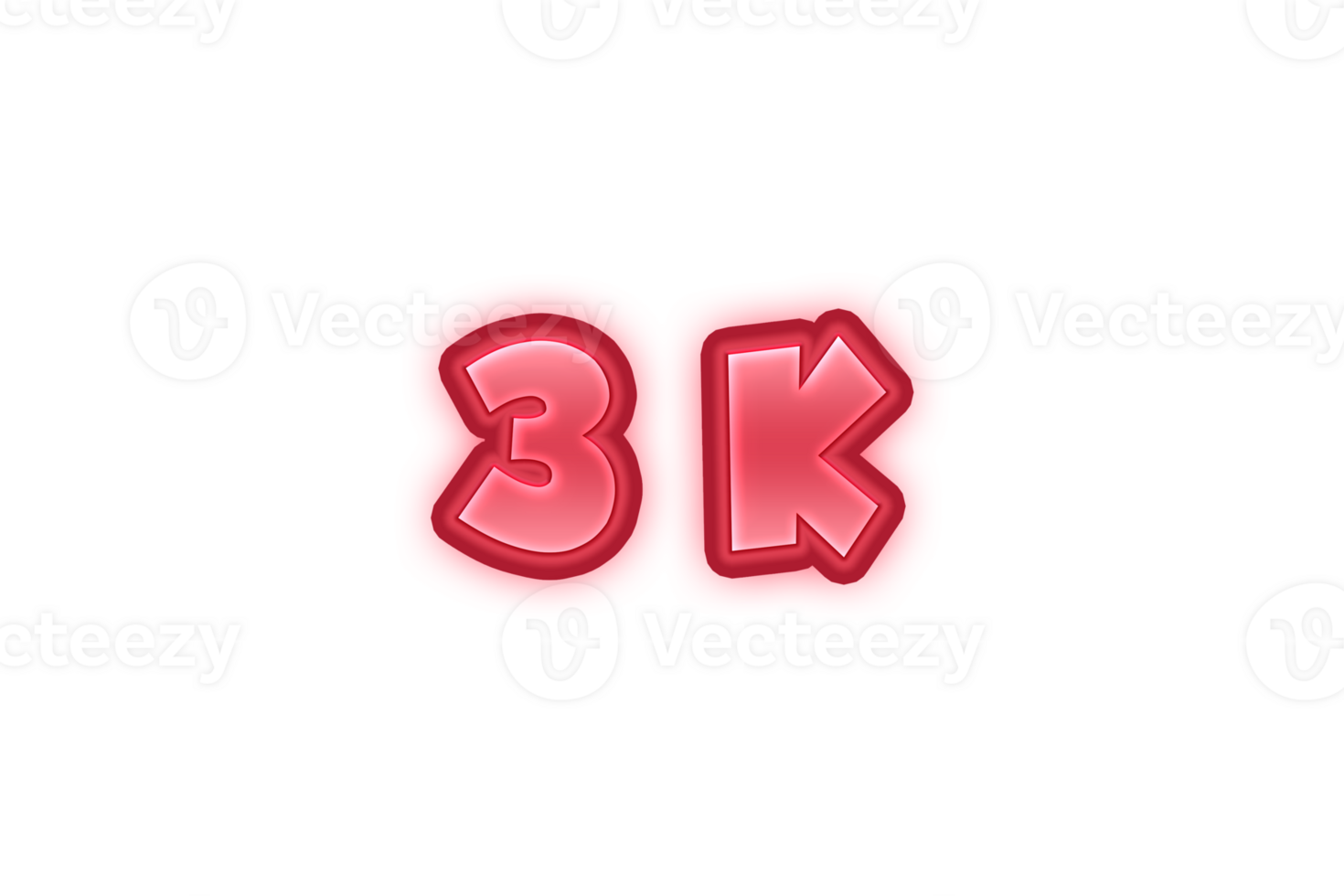 3 k subscribers celebration greeting Number with red embossed design png
