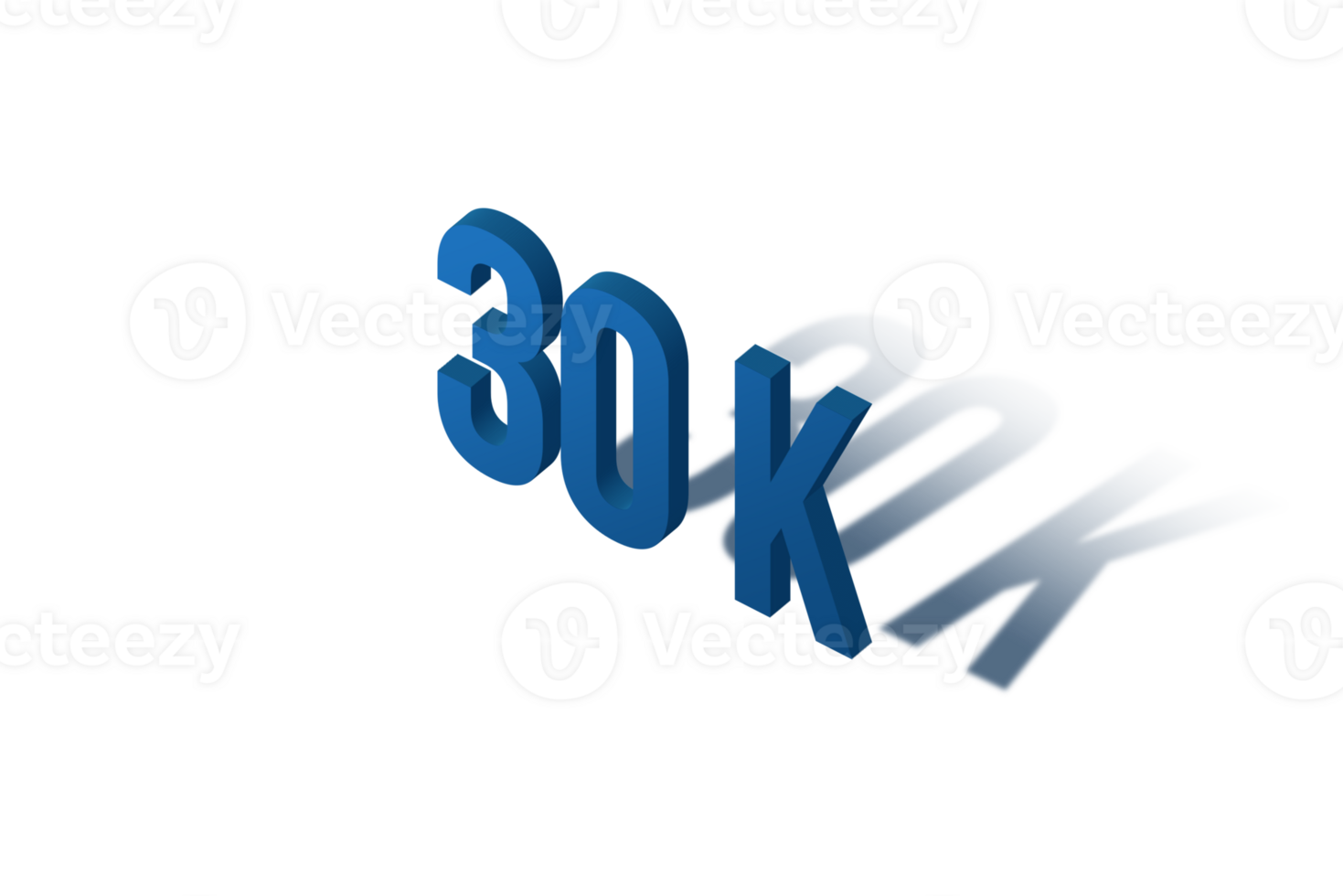 30 k subscribers celebration greeting Number with isomatric design png