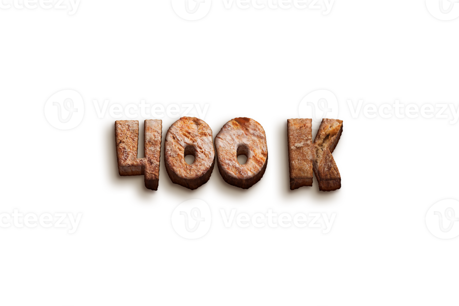 400 k subscribers celebration greeting Number with bakery design png