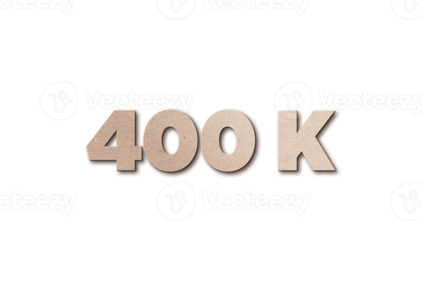 400 k subscribers celebration greeting Number with card board design png
