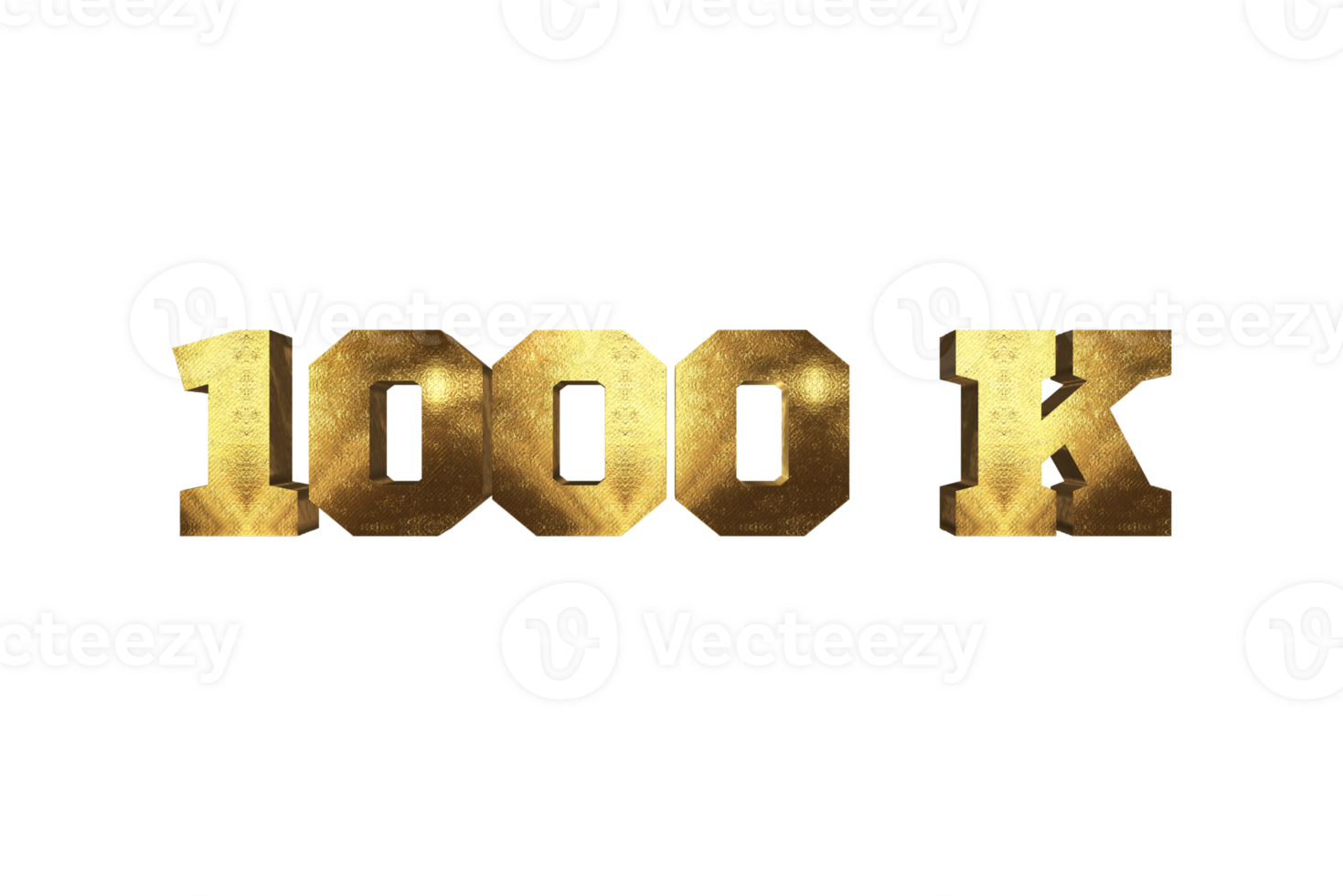 1000 k subscribers celebration greeting Number with brass design png