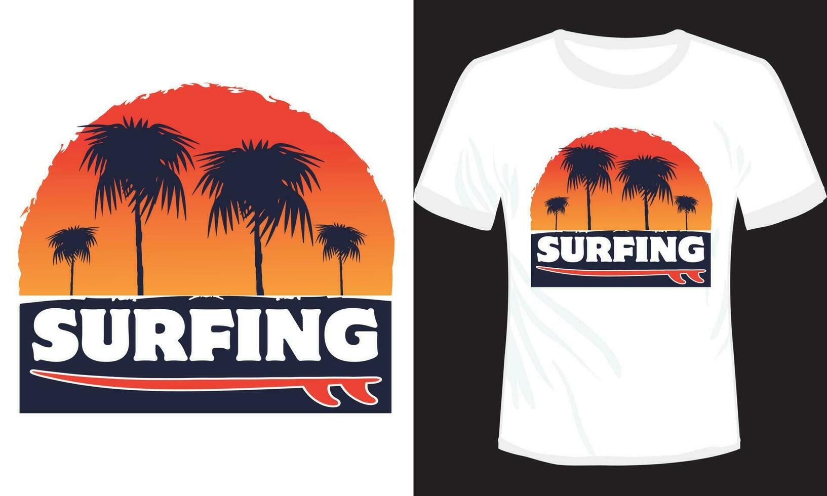 California Malibu beach surfing adventure t-shirt vector vintage illustration, t-shirt vector design of surfboard with palm tree t-shirt