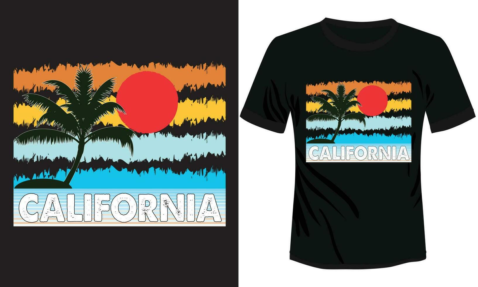 Surfing Time California T-shirt Design Vector Illustration