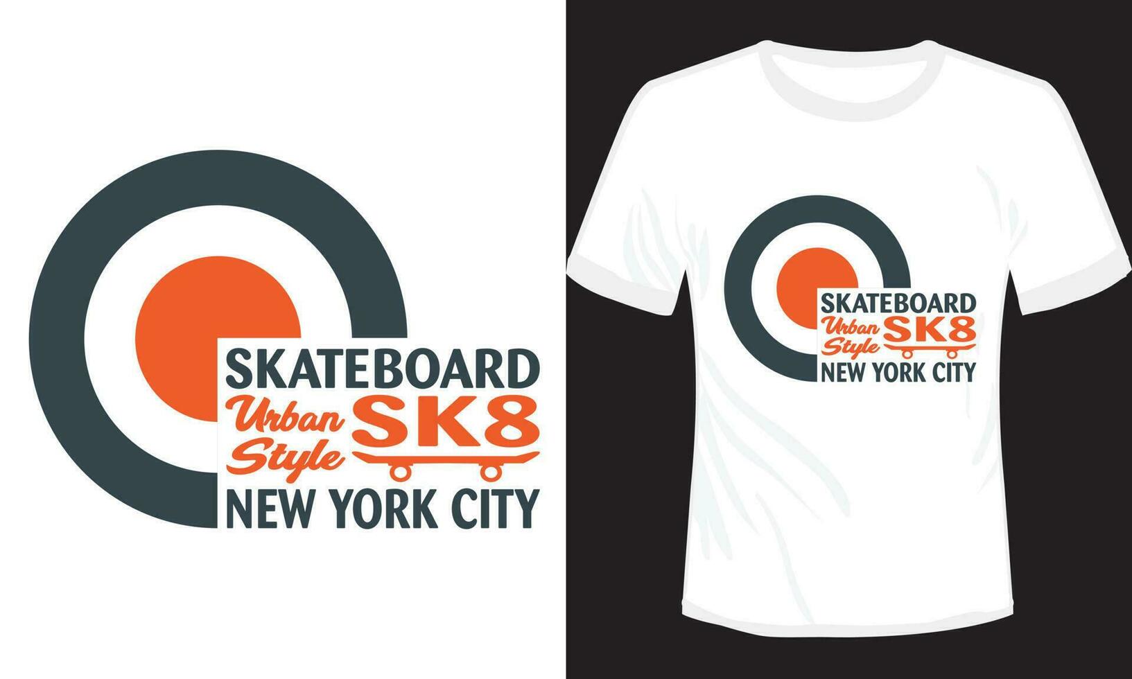 Skateboard t-shirt design vector illustration