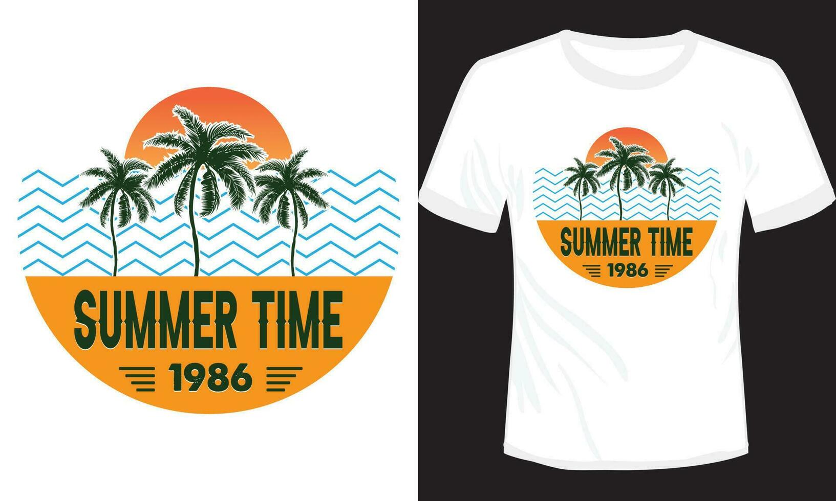 Summer time T-shirt design Vector Illustration