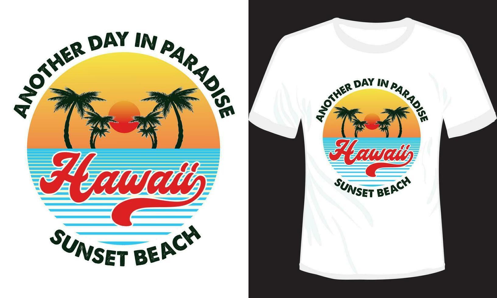 otro día en paraíso puesta de sol playa Hawai camiseta diseño vector