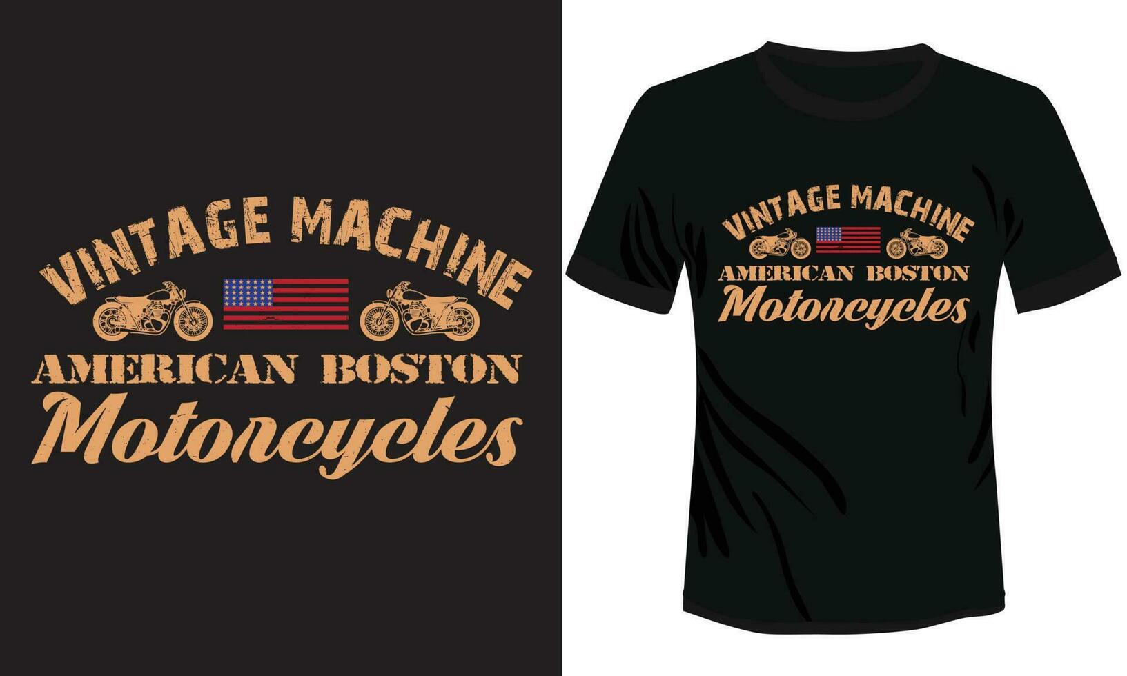 Vintage Machine American Motorcycles T-shirt Design Vector Illustration