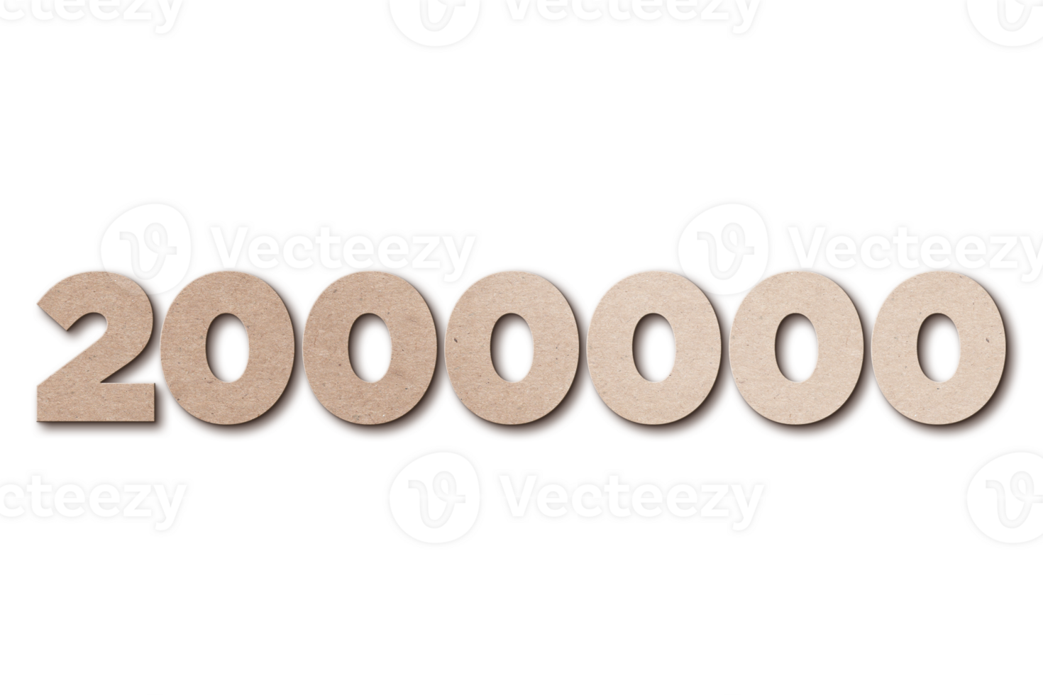 2000000 subscribers celebration greeting Number with card board design png