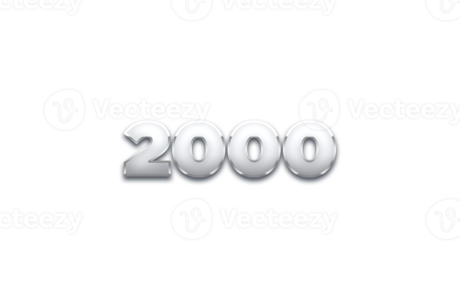 2000 subscribers celebration greeting Number with metal design png